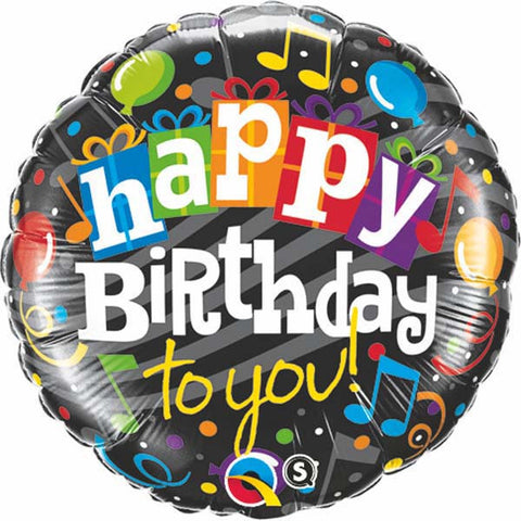 18" Happy Birthday To You Music Mylar Balloon