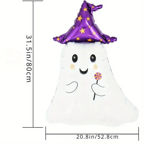 26" Festive Ghost with Witch Hat A. L. Party Balloons