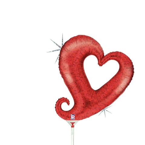 14" Airfill Only Chain of Hearts - Red Foil Balloon