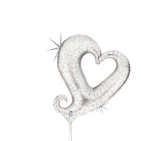 14" Airfill Only Chain of Hearts - Silver Foil Balloon