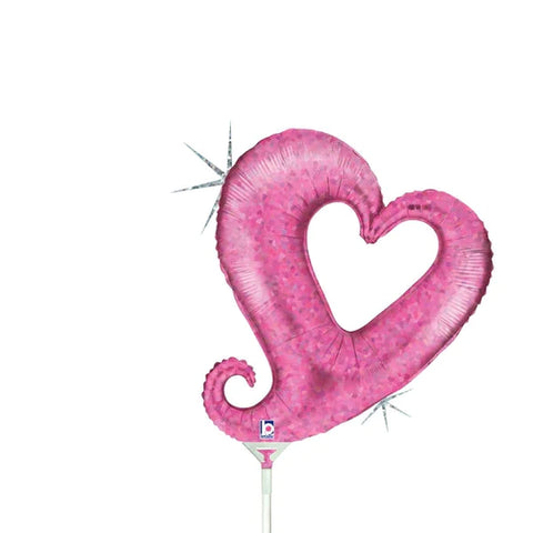 14" Airfill Only Chain of Hearts - Pink Foil Balloon