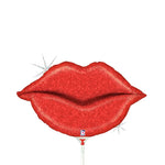 14" Airfill Only Shape Mini Glitter Lips Foil Balloon