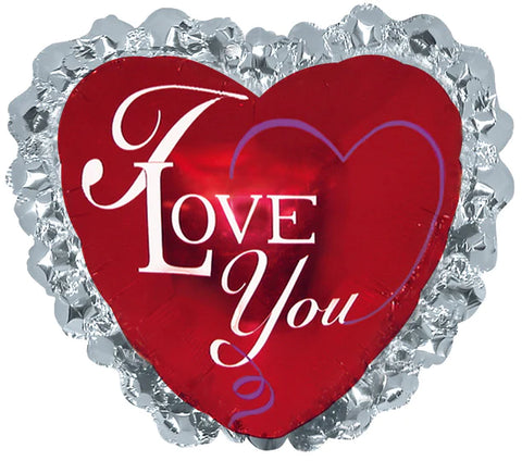 12" Airfill Only Love You Ruffle Foil Balloon