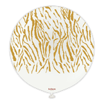 Kalisan 24" Safari Tiger Printed White (Gold) Latex Balloon, 1 piece
