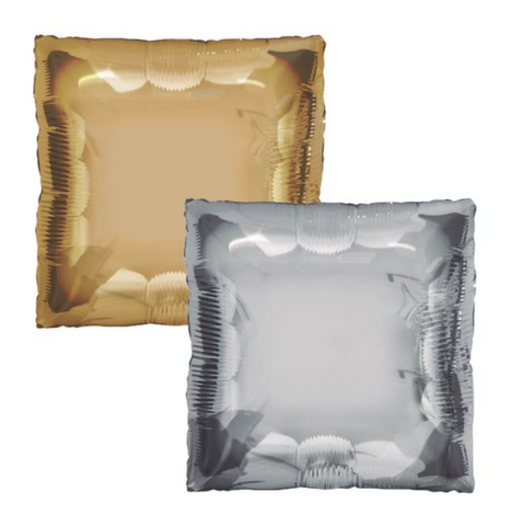 Tuftex 24-inch Gold and Silver Square Foil Balloon, 1ct Double-Sided