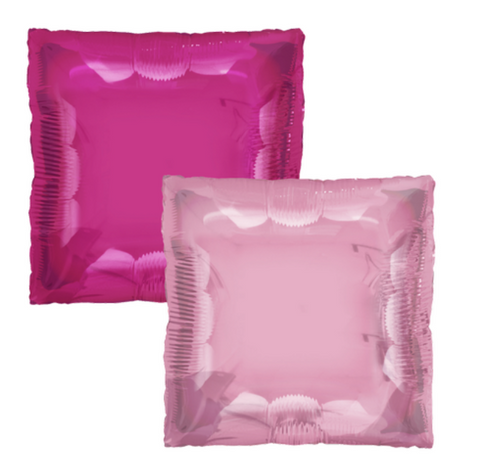 Tuftex 24" Hot Pink and Pink Square Foil Balloon, 1ct Double-Sided