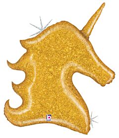 38" Gold Glitter Unicorn