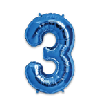 34" (inch) Royal Blue Number from 0 to 9, Foil Balloon