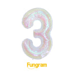 40" (inch) Iridescent Number from 0 to 9, Foil Balloon