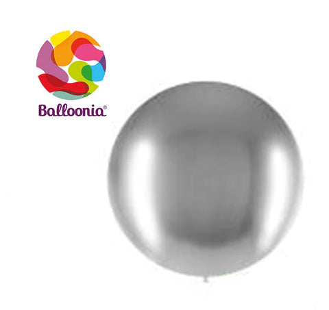 Balloonia 2FT Balloon Brilliant Latex Silver 5CT