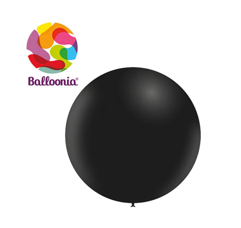 Balloonia 2FT Balloon Pastel Latex Black 5CT