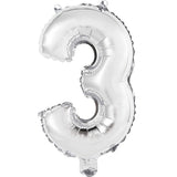 14" Number Silver Foil - Single Pack=Choose Number Balloon Exchange