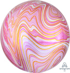 16" Jumbo Pink Marblez Orbz Foil Balloon
