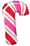 12" Airfill Only Pink & Red Candy Cane Foil Balloon