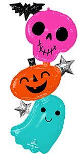 53" Colorful & Creepy Halloween Characters Giant Multi-Balloon Foil Balloon