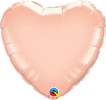36" Pearl Rose Gold Heart Balloon, Flat