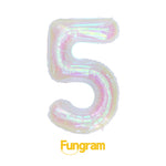 40" (inch) Iridescent Number from 0 to 9, Foil Balloon