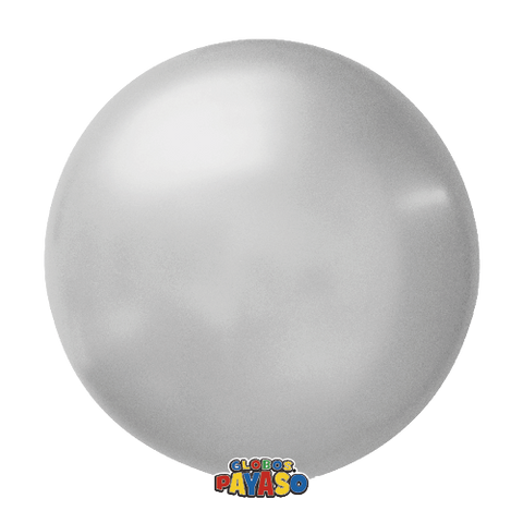 Globos Payaso 24in Balloon Metallic Silver 3ct