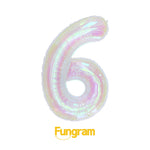 40" (inch) Iridescent Number from 0 to 9, Foil Balloon