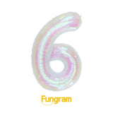 40" (inch) Iridescent Number from 0 to 9, Foil Balloon