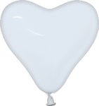 12" Fashion White Heart 50/pk, Sempertex