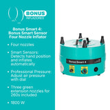 Bonus Smart 4 Inflator: Bonus Professional Pressure Four Nozzle Inflator