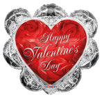 14" Airfill Only Happy Valentine Day Ruffled Heart Foil Balloon