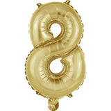 14" Number White Gold Foil - Single Pack-Choose Number Balloon Exchange