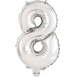 14" Number Silver Foil - Single Pack=Choose Number Balloon Exchange