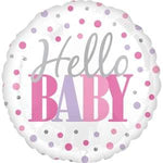 18" HELLO BABY DOTS PINK