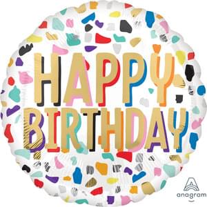 18" HAPPY CONFETTI BIRTHDAY HX