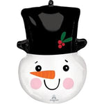 23" SMILEY SNOWMAN HEAD SUPER SHAPE, PACKAGED