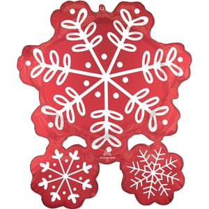 30" SATIN NORDIC SNOWFLAKES SUPER SHAPE