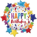 30" SATIN HAPPY BIRTHDAY STAR SUPER SHAPE