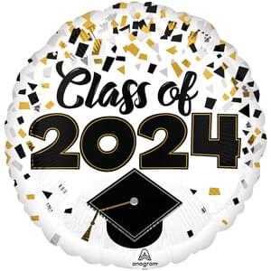 18" CLASS OF 2024 CONFETTI HX