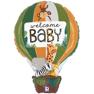 30" JUNGLE ANIMAL WELCOME BABY-Betallic