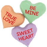 37" CONVERSATION HEART MESSAGES
