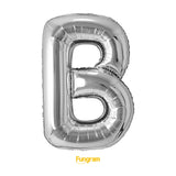 40in Foil Letter Balloons Silver, from A to Z Single Pack
