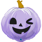 29" Funny Pumpkin Lilac Foil Balloon