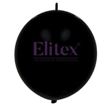 Elitex 6" Black Link Latex Balloon 100ct Elitex