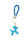 Leather Strap Balloon Dog Keychain