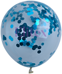 Elitex 12"Light Blue Confetti Latex Balloon 10ct