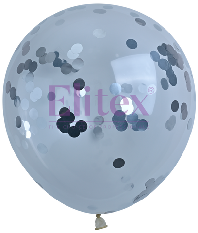 Elitex 12" Silver Confetti Latex Balloon 10ct