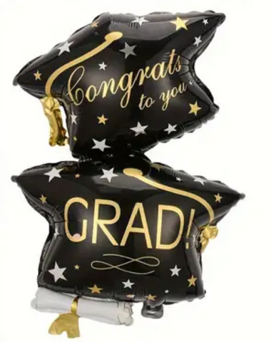 32" Congrats Graduation Diploma Foil Balloons-Flat