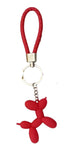 Leather Strap Balloon Dog Keychain