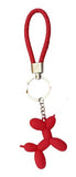 Leather Strap Balloon Dog Keychain