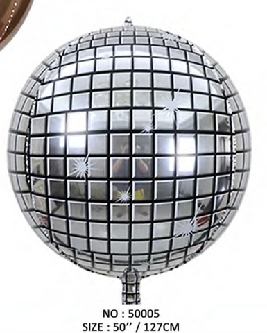 50" 4D Disco Balloons, Orbz, Flat