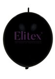 Elitex 12" Black Link Latex Balloon 100ct