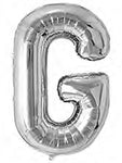 40in Foil Letter Balloons Silver, from A to Z Single Pack