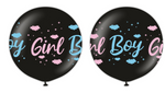 Kalisan 36" Girl Boy Cloud Black Printed Blue/Pink Latex Balloon, 1 piece